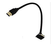 INNOV8 Gold Plated USB 3.0 A Male to Micro B Male 90° Down Angled with Screw Locking Panel Mount Cable Compatible with Western Digital My Passport,WD Elements,Seagate Expansio - (0.3m)