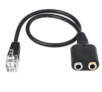 INNOV8 RJ9 Male to 2 x 3.5mm Female Jack Headset Phone Mic Audio Splitter Adapter Cable