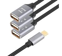 innov8 Type C OTG Y Splitter, USB-C to 3 x USB 2.0 A Female Multi Ports Hub Data & Charge Converter Gold-plated Cable - 2M