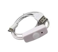 innov8 USB 3.1 Type C with 318 on/off switch Power Charging Cable For Raspberry Pi 4 Mobile Phones Powerbanks. (White) - 1.2m