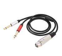 innov8 XLR 3Pins Female to Dual 2 x 6.35mm 1/4" TS Mono Y Splitter Microphone Cable - 1m