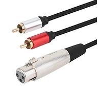 innov8 XLR Female to Dual Phono RCA Male Plug Y Splitter Cable for Speaker Condenser Mic Mixer AMP - 1 XLR to 2 RCA 1m