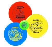Innova Disc Golf Set 3 Pack - Disc Golf Starter Set for Beginners with Disc Golf Driver, Mid-Range, Disc Golf Putter DX Valkyrie, DX Invader, DX Mako3 and Mini