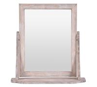 Innova Editions Bella Dressing Table Mirror - Driftwood - 46x47cm - Wooden Tabletop Mirror