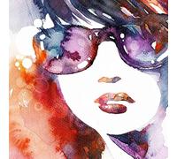 Innova Editions Glitter Glass Art Sunglasses 70x70cm, Linen, White, 70 x 70 x 4 cm