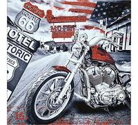 Innova Editions Love Route 66 Blue Glitter Art, White, 50 x 5 x 2.5 cm