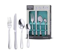 Innovacook 16-Piece Cutlery Set, Premium Stainless Steel Flatware Collection and Complete Dining Solution, 4 Table Forks, 4 Table Knives, 4 Dessert Spoons, and 4 teaspoons, Henley 18/0 Cutlery Set