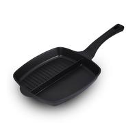 Innovacook 2-Section Grill - Griddle Pan 28cm, Long Lasting Pan, Innovative Cookware, Double Layer Coating Pan, Suitable for All Cooking hobs, Black