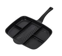 Innovacook 5-Section Grill & Griddle Pan, Long Lasting Pan, Innovative Cookware, Double Layer Coating Pan, Suitable for All Cooking hobs, Black