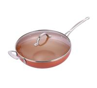 Innovacook Ceramic Non Stick Wok with Glass Lid 30cm, PFAS & PFOA Free Induction Wok Pan, Aluminium Stir Fry Pan, Healthy Non Toxic Cookware, Suitable for All Hob Types