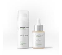 InnovaGoods® CBD Facial Care Kit, 1 Facial Serum, Nourishes, Soothes, Reduces Redness and Wrinkles, 1 Face Cream Brings Moisturizing Elasticity, Protects Skin. Skin