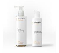 InnovaGoods® Facial Care Set with Rice, x1 Facial Cleansing Gel Moisturizes, Soothes and Brightens, x1 Facial Toner Balances Skin PH and Boosts Active Absorption, for All Skin Types