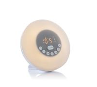 InnovaGoods Rechargeable Morning Alarm Clock with Speaker, Acrylonitrile Butadiene Styrene (ABS), White, Standard