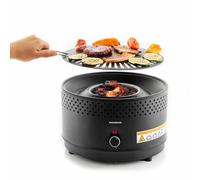 InnovaGoods® Tabletop Barbecue, Smoke and Odour Free Charcoal Barbecue Portable Grill for Indoor/Outdoor Cooking with Convenience, Adaptable with Batteries or USB-C Connection