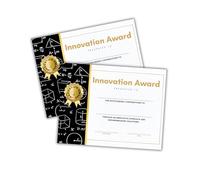 Innovation Award STEM Math Science Certificate 30pk 8.5x11” Fair Winner Creative Green Olympiad Sustainability Environmental Recognition