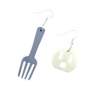 Innovation Polyacrylate Earrings Odd Mismatched Fork and Outlet Designs Modern Light Ear Addons Excellent Present for Innovators Unique Uneven Jewelry