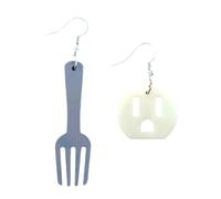 Innovation Polyacrylate Earrings Odd Mismatched Fork and Outlet Designs Modern Light Ear Addons Excellent Present for Innovators Creative Present Earrings