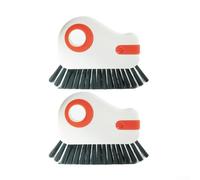 Innovative 2 in 1 Cleaning Solution Groove Brush with Dustpan Design for Home Detailing Tasks (Orange-2 Pieces.)