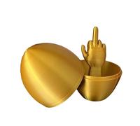 Innovative 3D Printing Middle Finger Easter Egg, Adult Easter Gift, Gag Gift Easter Baskets, Easter Eggs and Basket Stuffers (Shinny Gold 1 Pack)