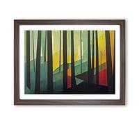 Innovative Abstract Forest H1022 Framed Print for Living Room Bedroom Home Office Décor, Wall Art Picture Ready to Hang, Walnut A3 Frame (46 x 34 cm)