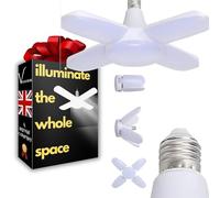 Innovative Adjustable Folding Leaf Light for Home or Garage | Edison E27 Fitting | 0 - 90 Degree Moving Panels to Illuminate corners of the room | 5 LED Panels | 4000 Lumens Bright Cool White Light