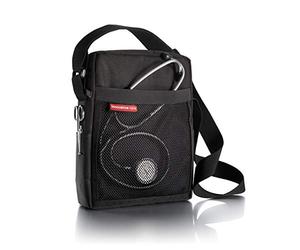 Innovative Care - iPad, Tablet & Accessories Organizer/Carrying Case/Messenger Bag with Zipper, Padded & Mesh Pockets & Crossbody Shoulder Strap for Nurses, Doctors, Medical Students, Black