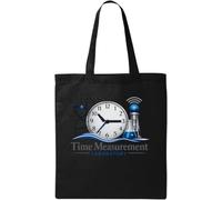 Innovative Concepts of Time and Science Measurement Natural Cotton Tote Bag Black