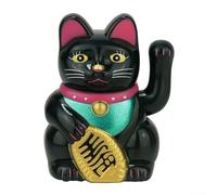 Innovative Design of the 8 Inch Electric Waving Lucky Cat Adds Playfulness (Black)