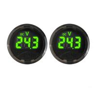 Innovative Design Two Pack of Round Digital Voltmeters for Cars, RVs, and Motorcycles Testing Batteries from DC 7 to 120V