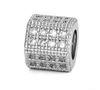 Innovative Designs Await Get Your Hands on These 10pcs Brass Pave CZ Hexagon Large Hole Beads Today (silver)