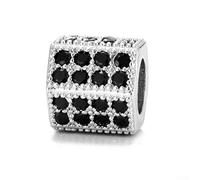 Innovative Designs Await Get Your Hands on These 10pcs Brass Pave CZ Hexagon Large Hole Beads Today (黑钻银色)