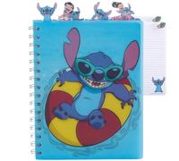 Innovative Designs Disney Lilo and Stitch Tab Journal Notebook, Spiral Bound, 96 Lined Pages, 8 x 7 inches, Blue