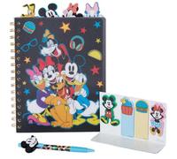 Innovative Designs Disney Mickey and Friends Tab Journal Spiral Notebook, Ballpoint Pen, Sticky Tabs, 96 Lined Pages