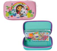 Innovative Designs Gabby’s Dollhouse Pencil Case Set with Stickers and Gel Pens for Kids, Molded with Zip Closure, Pink