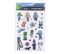 Innovative Designs, LLC Minecraft Raised Sticker Sheet - 1 Puffy Sheet with Minecraft Character Stickers, Personalize and Decorate with Raised Sticker Pads, Bulk Cute Stickers for Girls and Boys