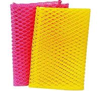 Innovative Dish Washing Net Cloths/Scourer 100% Odor Free/Quick Dry No More Sponges With Smell Perfect Scrubber For Washing Dishes 11 By 11 Inches 2Pcs Pink/Yellow Useful