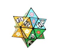 Innovative Foldable Cubes Fun Puzzle Stress Relief Toy for Home Use Mind Relaxation Game Panda Puzzle Cubes Set