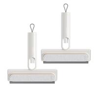 Innovative Glass Scrubber with Attached Liquid Holder and Strong Rubber Border for Simple Maintenance Bathroom Glass