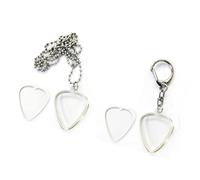 Innovative Guitar Pick Keeper Transparent Case with Necklace Keychain Light Weight Guitar Pick Holder Clear Holder