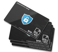 INNOVATIVE HAUS RFID Blocking Card - Slim RFID and NFC Contactless Credit and Debit Card Protector for Wallets and Purses - 4 Pack, Black, 3.37" x 2.12", Compact
