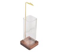 Innovative Incense Holder with Removable Glass Ash Catcher Wood Base Incense Burner for Meditation Decoration Ash Catcher Incense Burner