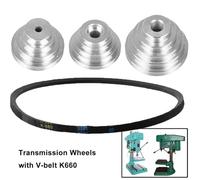 Innovative Pagoda Pulley Transmission System with Driving Belt for Optimal Speed Control on Drills (18mm)