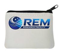 Innovative Research Facility Logo Design Neoprene Coin Purse Pouch 10x11cm White