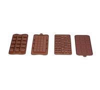 Innovative Silicone Chocolate Set of 4 Non Stick Baking Tools for Home Bakery DIY Desserts Brown 10.7x22cm