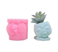 Innovative Silicone Moulds Flower Vase Molds Human Face Shaped Flexible Ornament Molds Unique Flowerpot Moulds for Resin Cement Mold