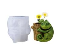 Innovative Silicone Ornament Mold for Making Lizards Shaped Stump Planter for Small Objects and Craft Containers Resin Casting Mold