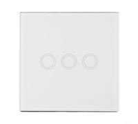 Innovative Touch Light Switch with Three Gangs for Enhanced Control of For LED and Incandescent Bulbs in Any Environment (white)