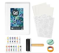 INNOVAYOU 8*10inch Gel Plate Kit, Set with Gel Printing, Rubber Roller, Watercolor Paints, Stencils, Printing Paper, Rollers and Baren, Suitable for Card Making, Arts And Crafts, Scrapbooking, Diary