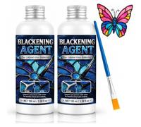 INNOVAYOU Black Patina for Stained Glass Solder 200g, for Deep Dark Finish Permanent Color on Silver Solder Lines, Enhance Craft Contrast & Vintage Look, Stained Glass Supplies