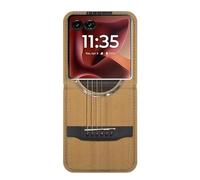 Innovedesire Acoustic Guitar PU Leather Flip Case Cover For Motorola Razr 60 Ultra, Razr Ultra 2025